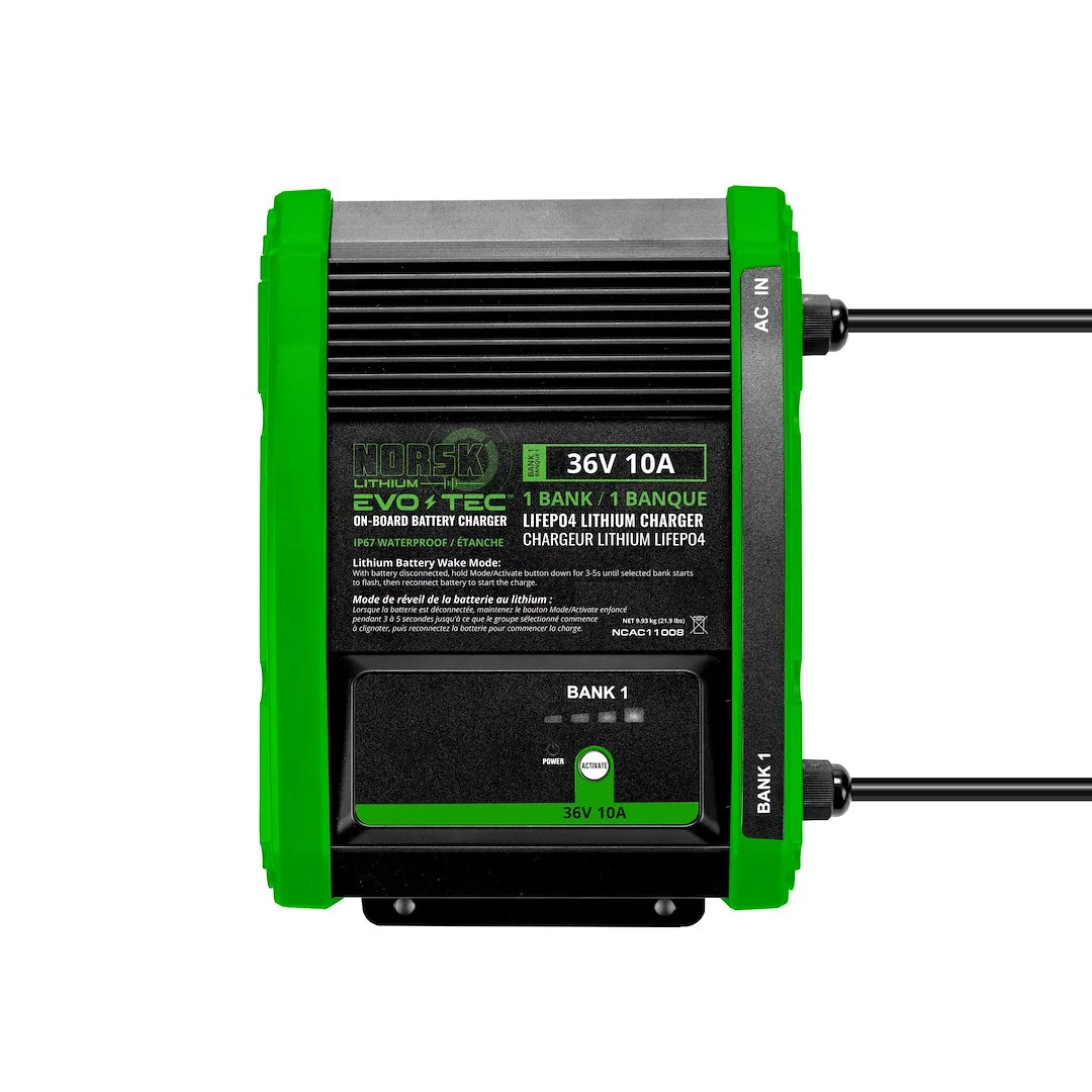 NCAC11008 – NORSK INC Battery Charger, For 36 Volt Batteries 1-Bank Charger 105 To 125 Volt AC Power Supply 10 Amp Ch...